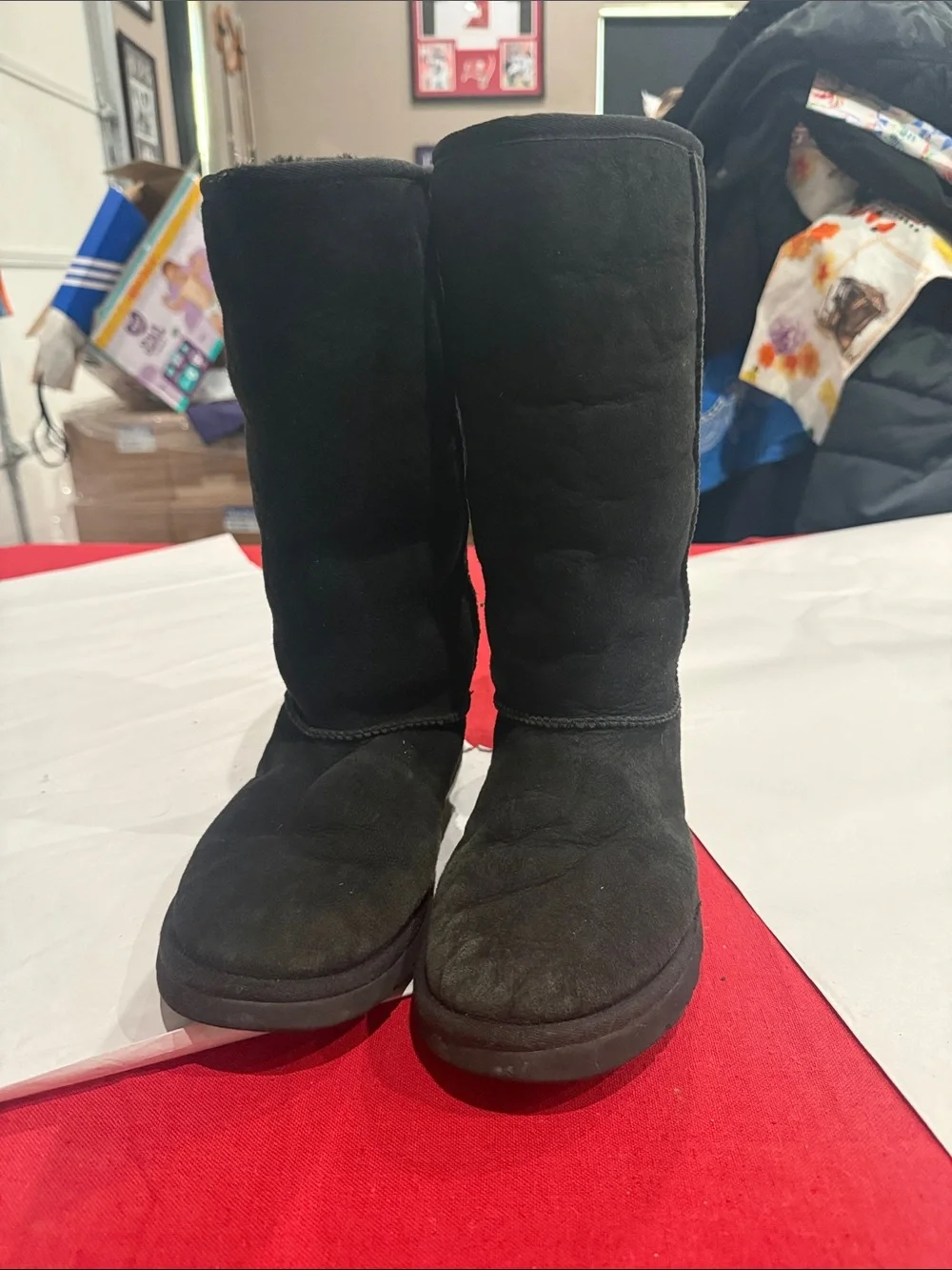 UGG Black Tall Suede Winter Boots